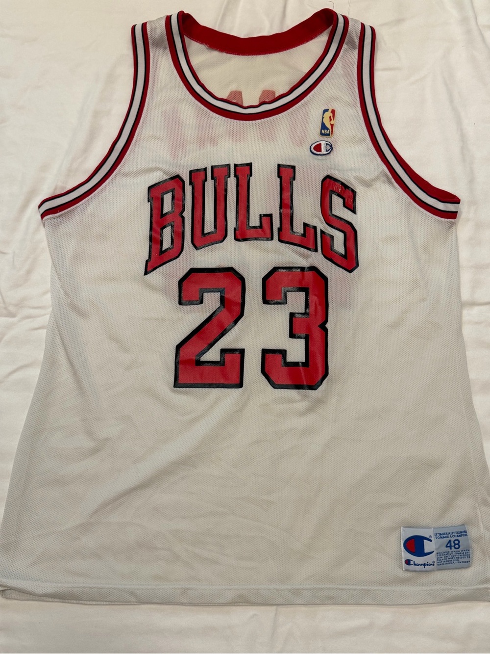 Vintage Michael Jordan #23 Chicago Bulls Champion Jersey Size 48 XL 90s NBA